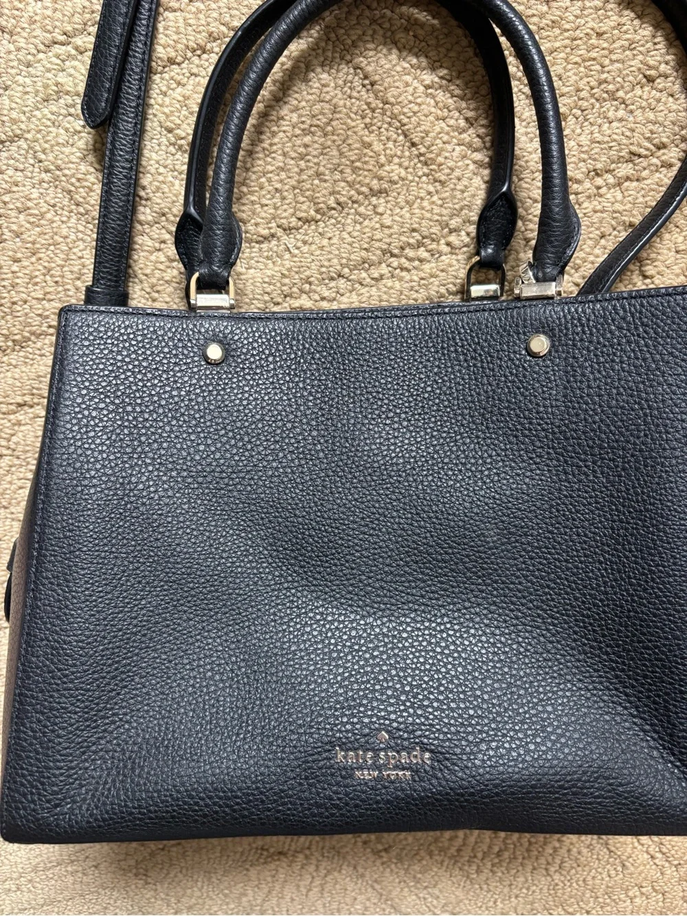 kate spade Black Pebbled Leather Top-Handle Crossbody Bag